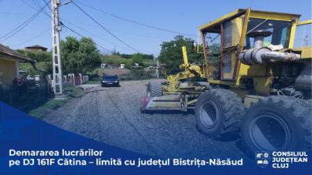 Lucrări de întreținere pe DJ 161F Cătina – limită cu județul Bistrița-Năsăud
