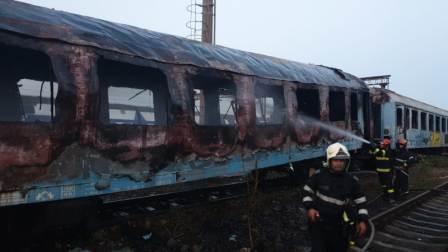 Incendiu produs la un vagon de tren, zona Calea Giulești