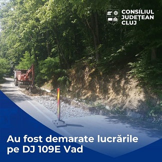Au început lucrările de refacere a sistemului rutier și pe drumul județean 109E, comuna Vad