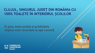 Clujul, singurul județ din România în care toate școlile au grupurile sanitare în interior