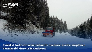 Acțiuni de deszăpezire și de combatere a poleiului pe unele drumuri județene situate în zona de munte a județului