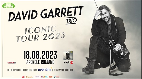 DAVID GARRETTconcertează în luna august, la Arenele Romane în cadrul turneului ICONIC TOUR 2023