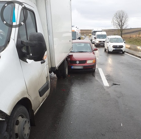 Intervenție la un accident rutier petrecut la ieșire din municipiul Turda
